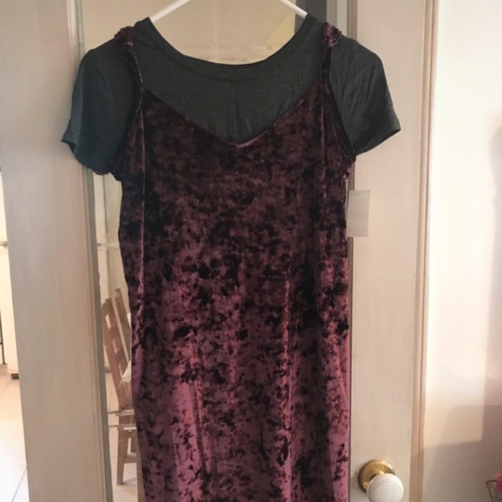 Velvet slip dress